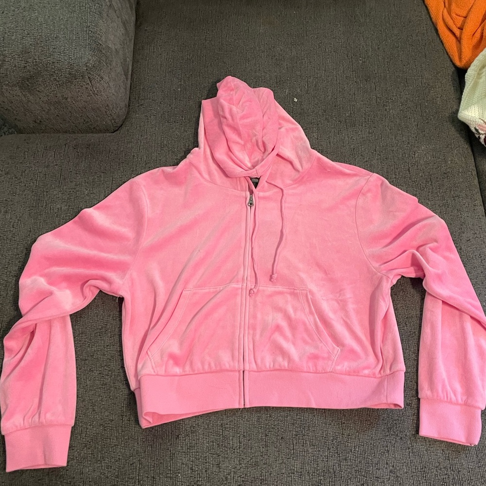pink cropped wild fable zip up sweatshirt